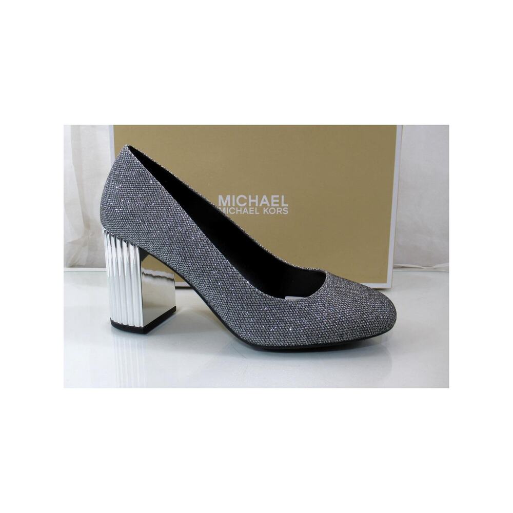 MICHAEL Michael Kors Porter Flex Dress Heels Pump Silver Glitter Size 7